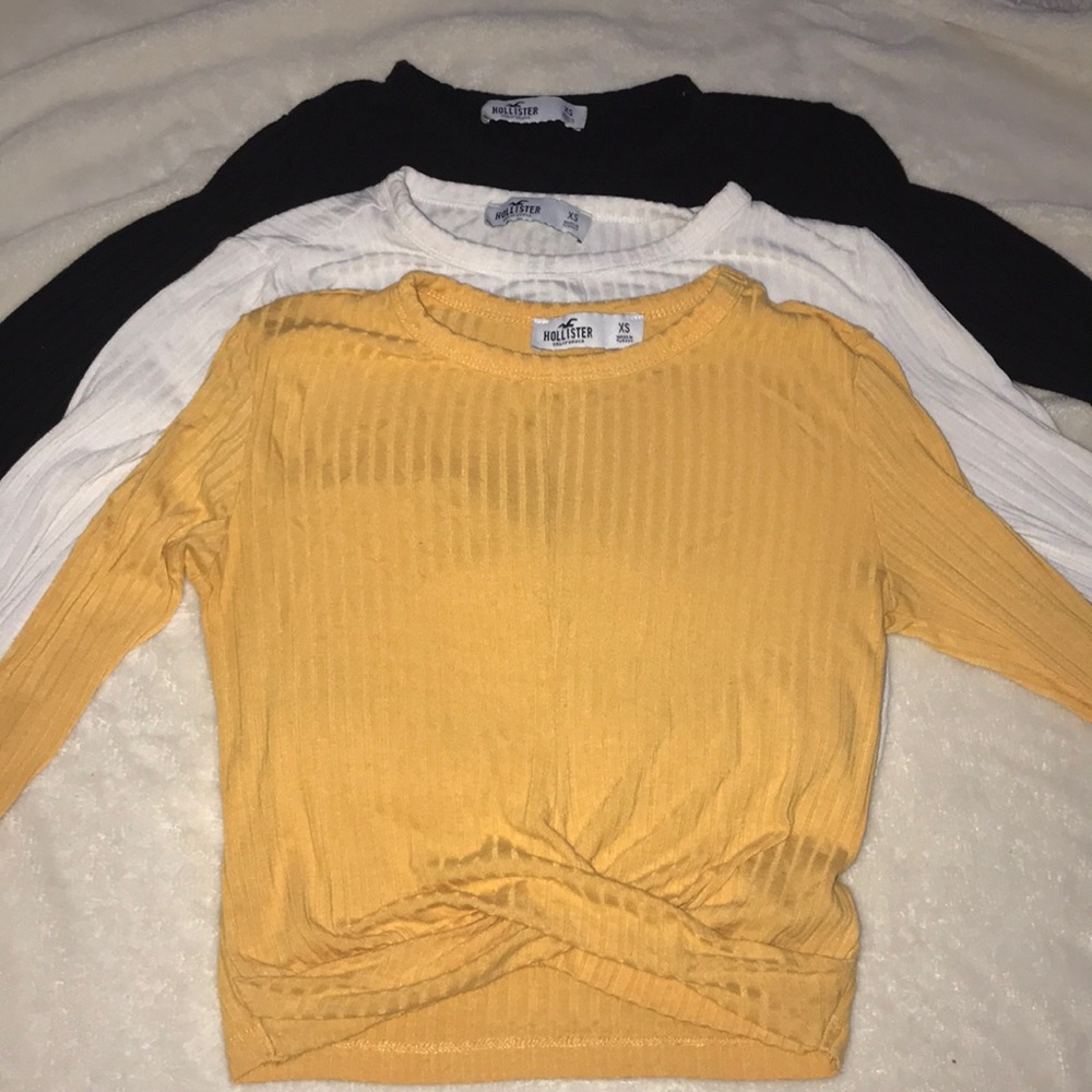 3 long sleeve, cropped, twisted, tees